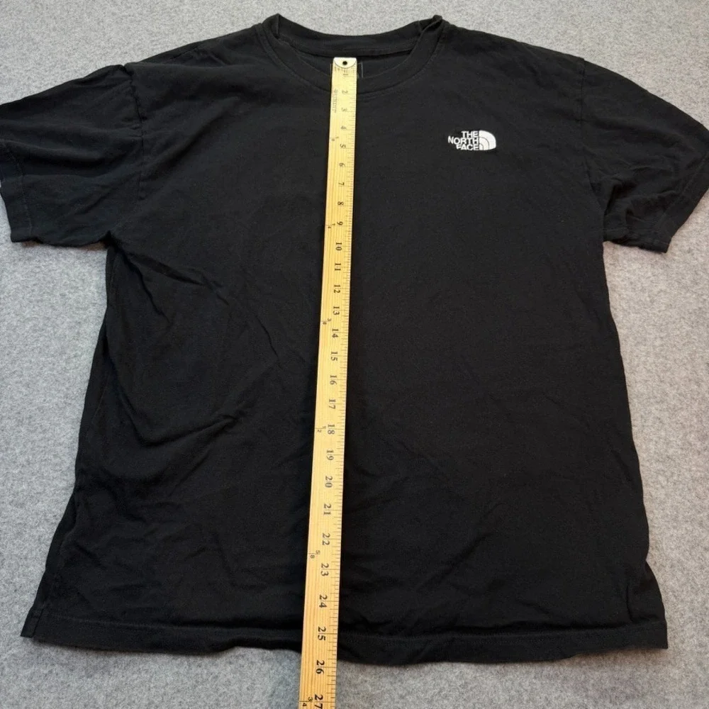 The North Face Men T-Shirt Embroidered Logo Black Cotton Large Classic Fit‎